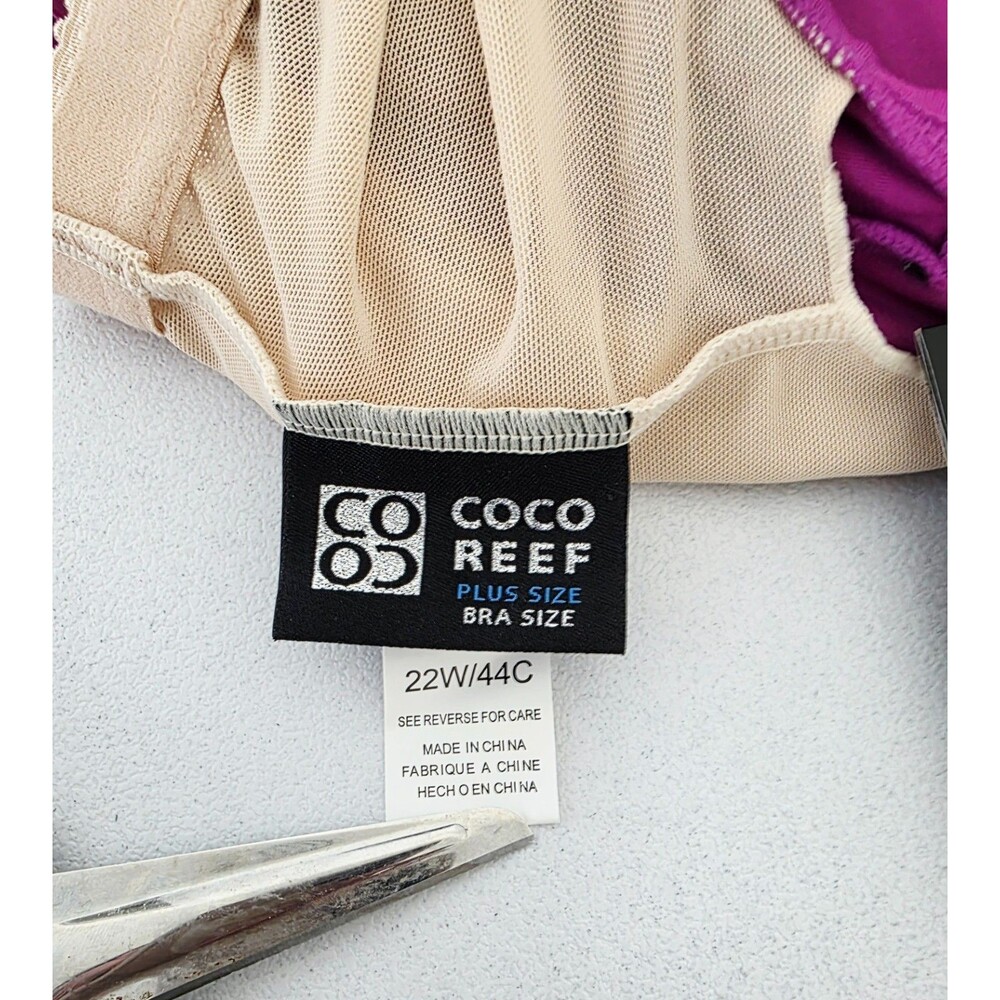 COCO REEF PLUS SIZED Dark Magenta 2-Piece Bathing Suit Sz 22/44C/2X NEW W/ TAGS - Picture 11 of 16